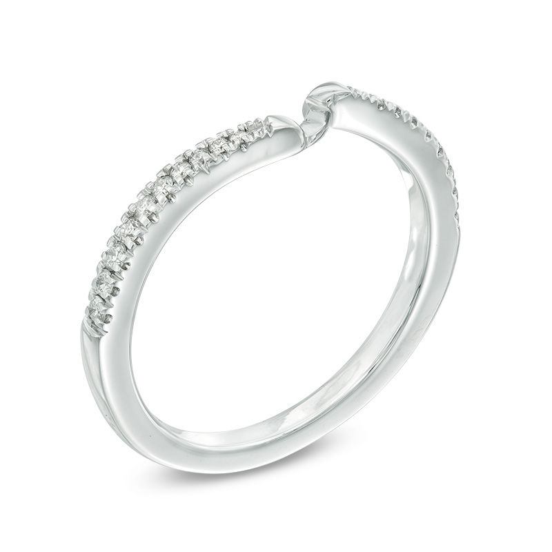 Main Image 2 of Ever Us® 1/8 CT. T.W. Diamond Contour Band in 14K White Gold