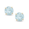 Thumbnail Image 0 of 6.0mm Simulated Aquamarine Stud Earrings in 14K Gold