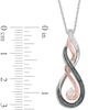 Thumbnail Image 1 of Enhanced Black and White Diamond Accent "MOM" Infinity Pendant in Sterling Silver and 10K Rose Gold