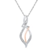 Thumbnail Image 1 of Diamond Accent Swirl Ribbon Pendulum Pendant in Sterling Silver and 10K Rose Gold