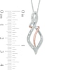 Thumbnail Image 2 of Diamond Accent Swirl Ribbon Pendulum Pendant in Sterling Silver and 10K Rose Gold