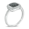 Thumbnail Image 2 of 1/4 CT. T.W. Enhanced Black and White Diamond Composite Square Frame Ring in Sterling Silver