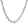 Thumbnail Image 1 of 1/10 CT. T.W. Diamond Heart Necklace in Sterling Silver and 18K Rose Gold Plate - 16&quot;