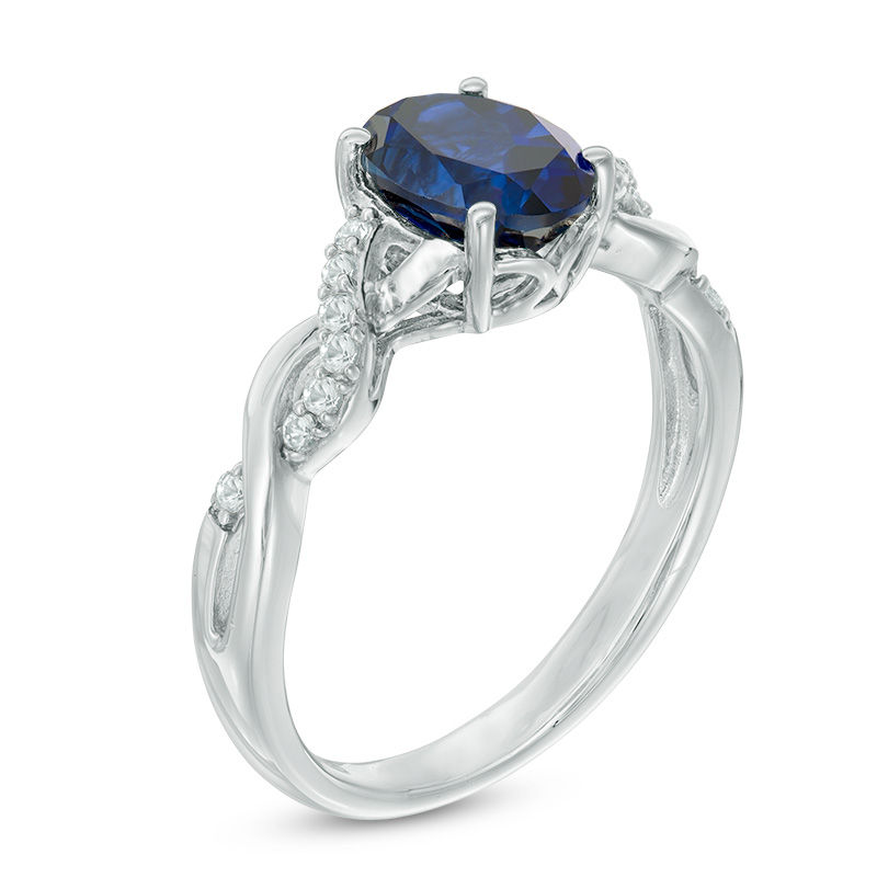 Sapphire twist hot sale engagement rings