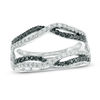 Thumbnail Image 1 of 1/2 CT. T.W. Black and White Diamond Crossover Solitaire Enhancer in 10K White Gold