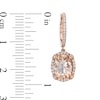 Thumbnail Image 2 of EFFY™ Collection Oval Morganite and 1/3 CT. T.W. Diamond Drop Earrings in 14K Rose Gold