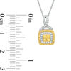 Thumbnail Image 2 of EFFY™ Collection 1/3 CT. T.W. Yellow and White Diamond Double Square Frame Pendant in 14K White Gold