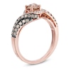 Thumbnail Image 2 of EFFY™ Collection 7/8 CT. T.W. Champagne and White Diamond Spiral Frame Ring in 14K Rose Gold