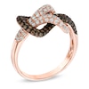 Thumbnail Image 2 of EFFY™ Collection 7/8 CT. T.W. Champagne and White Diamond Double Knot Ring in 14K Rose Gold