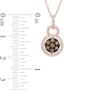 Thumbnail Image 2 of EFFY™ Collection 3/8 CT. T.W. Champagne and White Diamond Cluster Frame Pendant in 14K Rose Gold