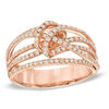 Thumbnail Image 1 of EFFY™ Collection 1/2 CT. T.W. Diamond Layered Knot Fashion Ring  in 14K Rose Gold