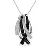 Thumbnail Image 1 of EFFY™ Collection 3/4 CT. T.W. Enhanced Black and White Diamond Ribbon Drop Pendant in 14K White Gold