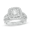 Thumbnail Image 1 of 1-1/2 CT. T.W. Diamond Double Square Frame Split Shank Bridal Set in 14K White Gold