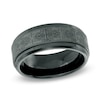 Thumbnail Image 0 of Men's 9.0mm Scrolled Cross Pattern Comfort Fit Black Titanium Wedding Band - Size 10