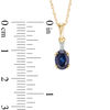 Thumbnail Image 1 of Oval Lab-Created Blue Sapphire and Diamond Accent Pendant in 10K Gold
