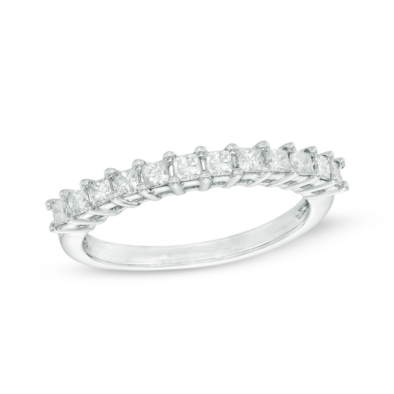 Main Image 1 of 1/2 CT. T.W. Princess-Cut Diamond Anniversary Band in 10K White Gold