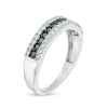 Thumbnail Image 2 of 1/2 CT. T.W. Enhanced Black and White Diamond Three Row Anniversary Band in 10K White Gold