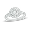 Thumbnail Image 1 of 1 CT. T.W. Multi-Diamond Frame Double Row Engagement Ring in 14K White Gold