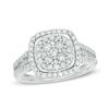 Thumbnail Image 1 of 1 CT. T.W. Multi-Diamond Cushion Frame Engagement Ring in 14K White Gold