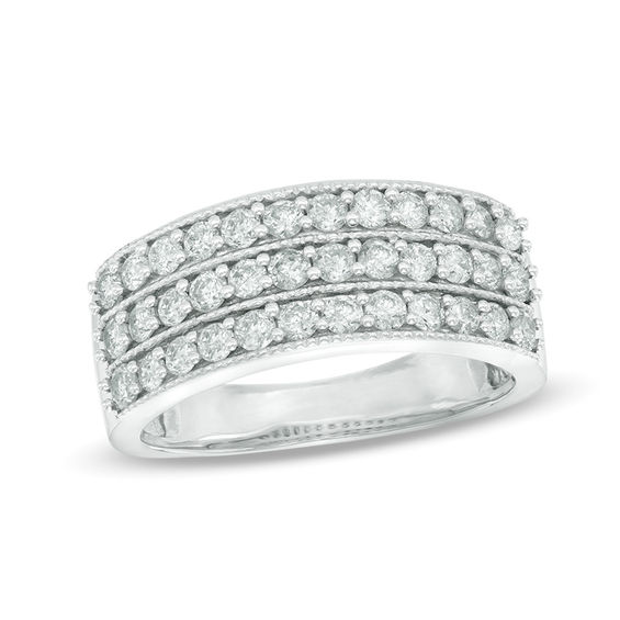 Three row diamond on sale band