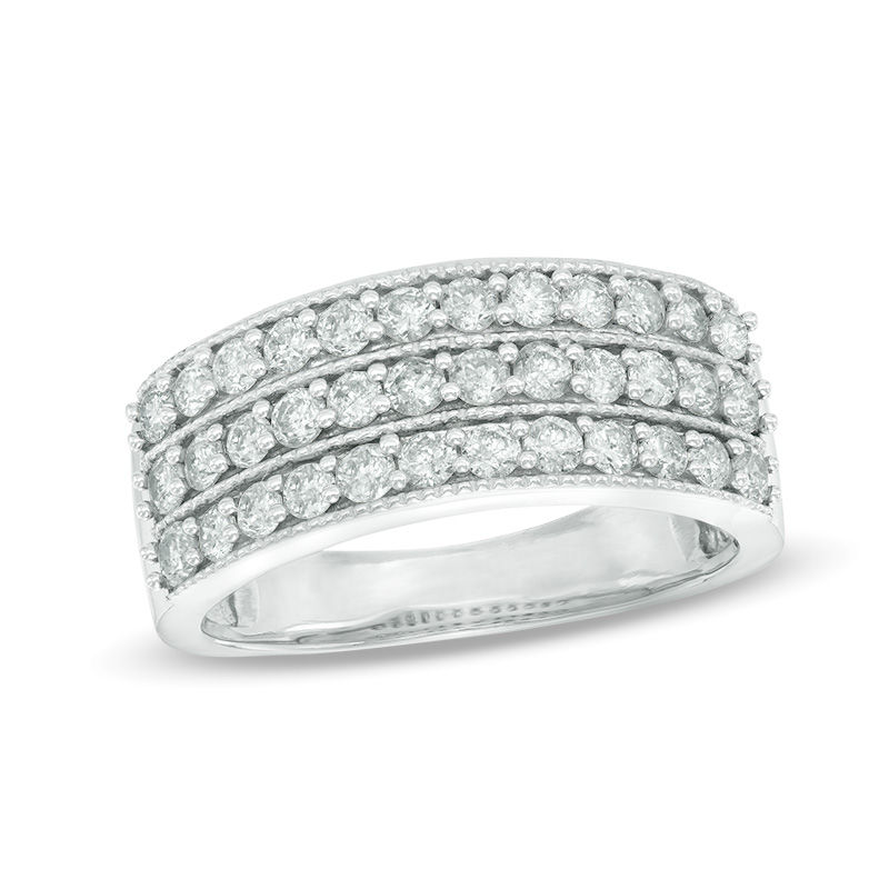 triple row diamond anniversary band