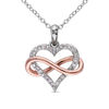 Thumbnail Image 1 of 1/10 CT. T.W. Diamond Sideways Infinity Heart Pendant in Sterling Silver with Rose Rhodium Plating