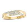 Thumbnail Image 1 of Men's Diamond Accent Comfort Fit Slant Wedding Band in 10K Gold