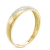 Thumbnail Image 2 of Men's Diamond Accent Comfort Fit Slant Wedding Band in 10K Gold