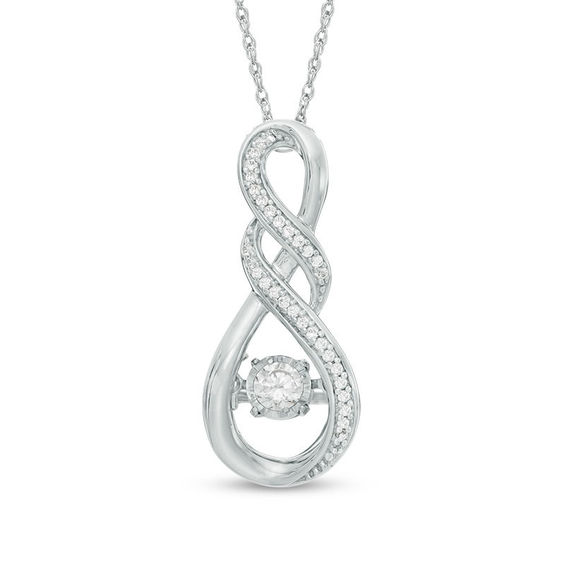 10k white gold necklace with diamond shops infinity pendant