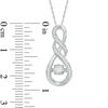 Thumbnail Image 2 of 0.18 CT. T.W. Diamond Double Cascading Infinity Pendant in 10K White Gold