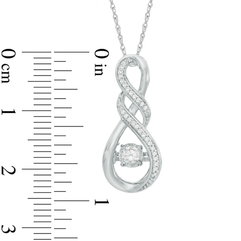 Main Image 2 of 0.18 CT. T.W. Diamond Double Cascading Infinity Pendant in 10K White Gold