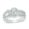 Thumbnail Image 1 of 1/4 CT. T.W. Diamond Twist Crossover Bridal Set in Sterling Silver