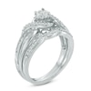 Thumbnail Image 2 of 1/4 CT. T.W. Diamond Twist Crossover Bridal Set in Sterling Silver