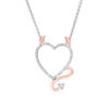 Thumbnail Image 1 of 1/20 CT. T.W. Diamond Devil Heart Necklace in Sterling Silver and 10K Rose Gold