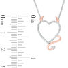 Thumbnail Image 2 of 1/20 CT. T.W. Diamond Devil Heart Necklace in Sterling Silver and 10K Rose Gold