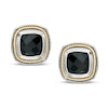 Thumbnail Image 0 of 10.0mm Cushion-Cut Onyx Rope Frame Stud Earrings in Sterling Silver and 14K Gold Plate
