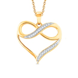 1/20 CT. T.W. Diamond Heart with Infinity Pendant in 10K Gold