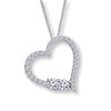 Thumbnail Image 0 of Ever Us® 1/2 CT. T.W. Diamond Tilted Heart Necklace in 14K White Gold - 19.0"