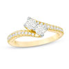 Thumbnail Image 1 of Ever Us™ 3/4 CT. T.W. Two-Stone Diamond Bypass Ring in 14K Gold