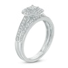 Thumbnail Image 1 of 1/4 CT. T.W. Multi-Diamond Cushion Frame Bridal Set in 10K White Gold