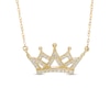 Thumbnail Image 1 of 1/8 CT. T.W. Diamond Crown Necklace in 10K Gold - 16.5&quot;