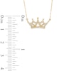 Thumbnail Image 2 of 1/8 CT. T.W. Diamond Crown Necklace in 10K Gold - 16.5&quot;