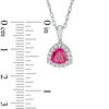 Thumbnail Image 2 of Trillion-Cut Lab-Created Ruby and White Sapphire Frame Pendant and Earrings Set in Sterling Silver