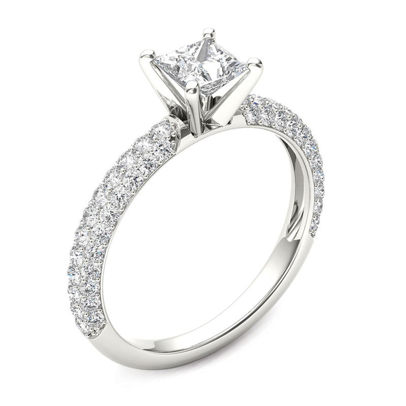 Main Image 2 of 1 CT. T.W. Princess-Cut Diamond Engagement Ring in 14K White Gold