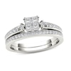 Thumbnail Image 1 of 1 CT. T.W. Quad Princess-Cut Multi-Diamond Bridal Set in 14K White Gold