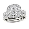 Thumbnail Image 1 of 2 CT. T.W. Multi-Diamond Cushion Frame Bridal Set in 14K White Gold