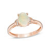 Thumbnail Image 1 of Opal and Diamond Accent Collar Ring in 10K Gold