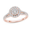 Thumbnail Image 1 of 1/2 CT. T.W. Composite Diamond Frame Engagement Ring in 14K Rose Gold