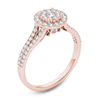 Thumbnail Image 2 of 1/2 CT. T.W. Composite Diamond Frame Engagement Ring in 14K Rose Gold