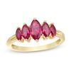 Thumbnail Image 1 of Marquise Lab-Created Ruby Five Stone Ring in 10K Gold